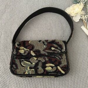 STAUD Tommy Camo beaded bag